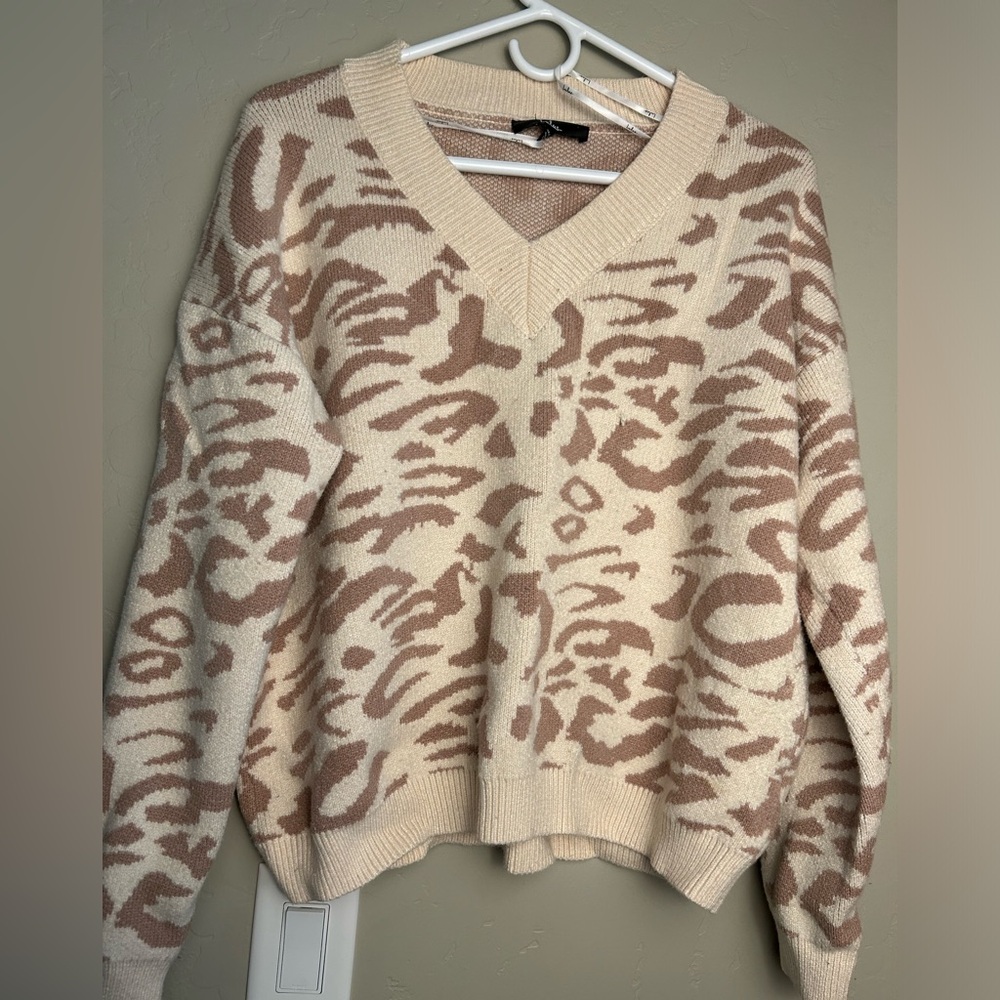 Good For You Cream Leopard Print Sweater